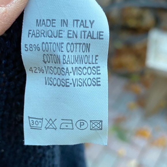 Navy cropped sweater Made in Italy - Picture 5 of 5